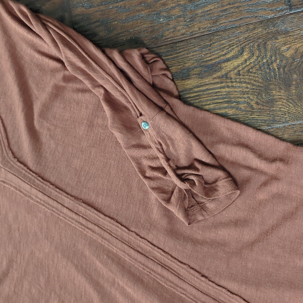 WEARABLES XCVI I NWT Sumac Pigment Rust V-Neck Midwest 3/4 Sleeve Shirt Top, S - Picture 7 of 14